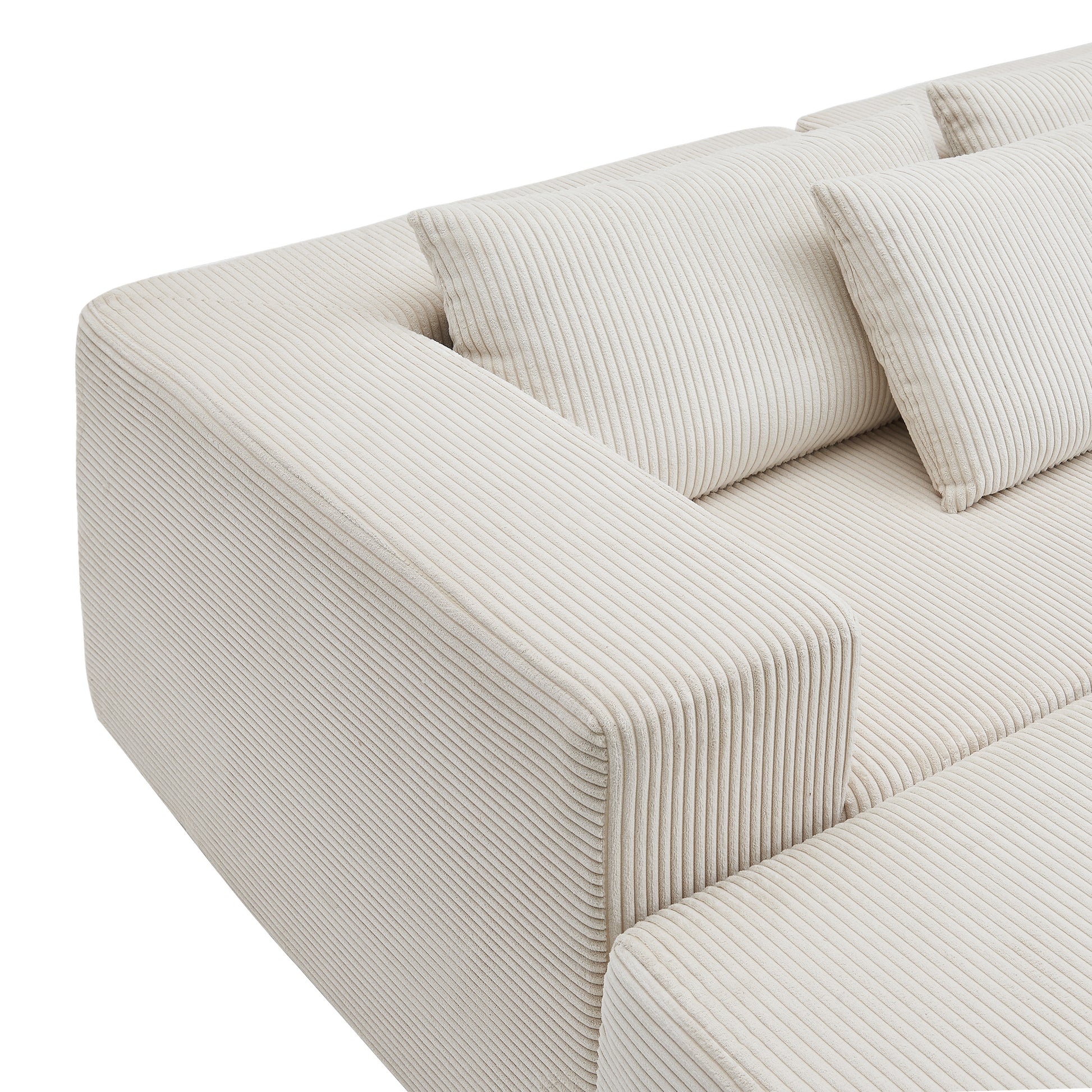 107" Compressed Sectional Sofas (Beige) image 11