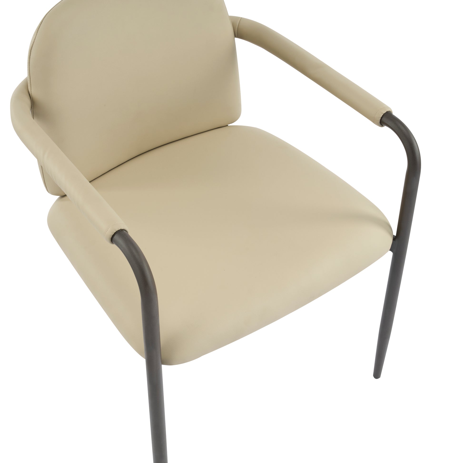 Dinning Chair with iron frame-Set of 2-Espresso+Khaki image 12
