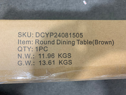 35.43 Inch Round Dining Table, Small Circle Kitchen Table with Metal Black Legs for 2-4 people,Modern Dining Room Table, Brown (only table) image 6