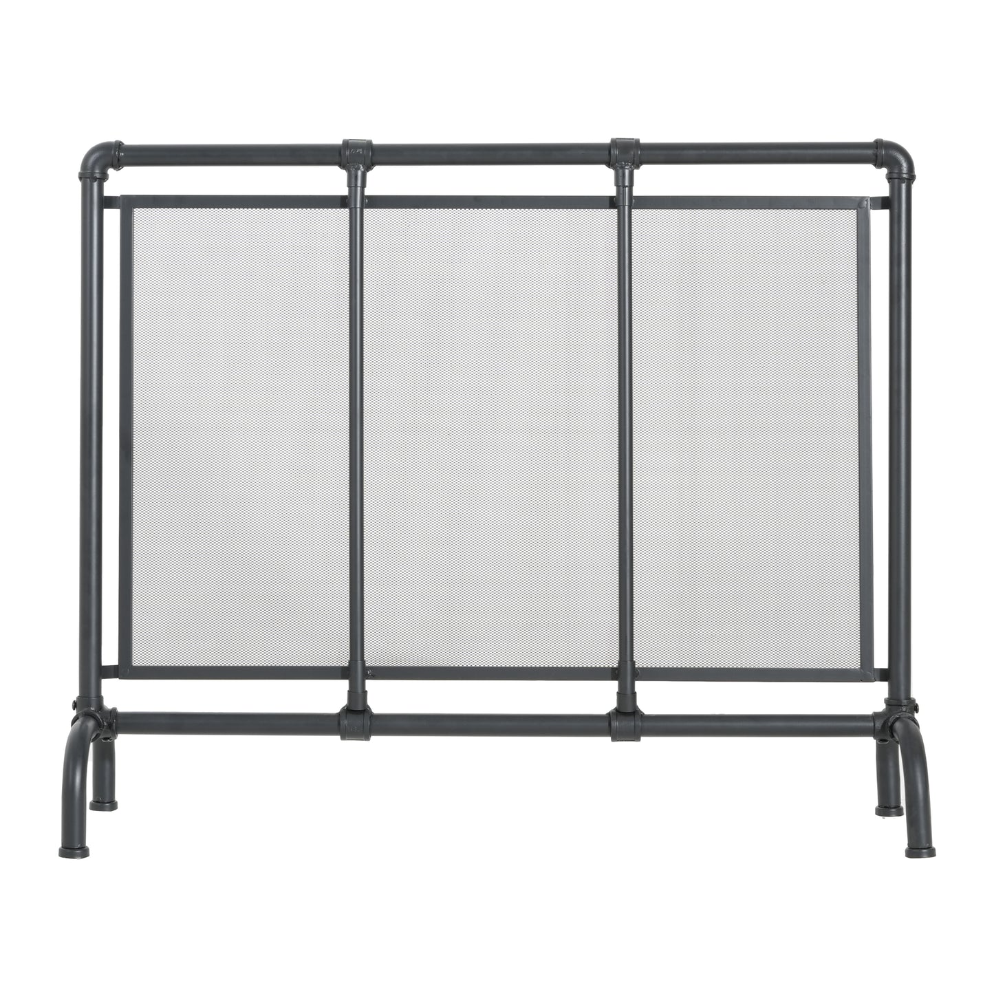 Celeste 1 Panel Iron Fireplace Screen 36" W x 29" H, Black image 2
