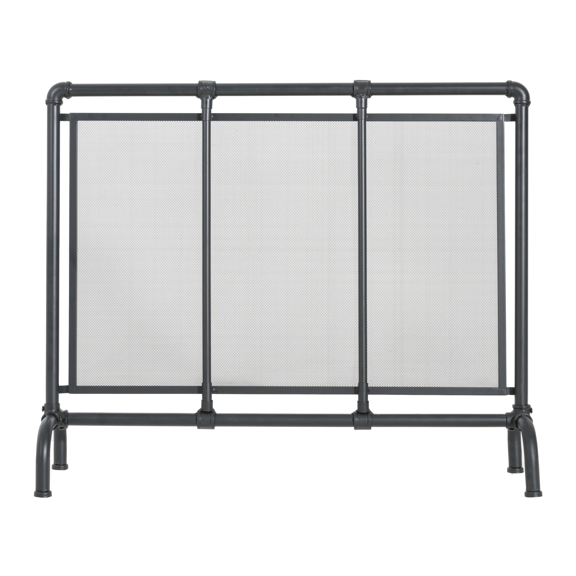 Celeste 1 Panel Iron Fireplace Screen 36" W x 29" H, Black image 2