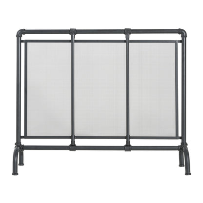 Celeste 1 Panel Iron Fireplace Screen 36" W x 29" H, Black image 2