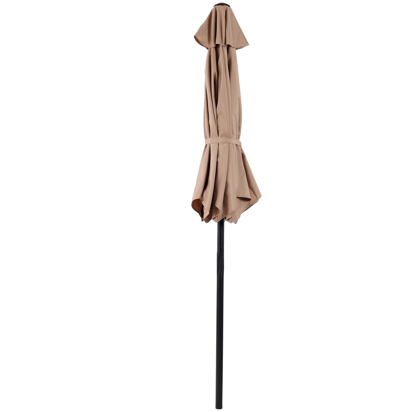 7.5 FT Patio Umbrella, Outdoor Market Yard Umbrella, Sun Shade Umbrella with Push Button Tilt and Crank Mechanism for Garden, Deck, Pool and Backyard, Not Include Umbrella Base, Brown image 9