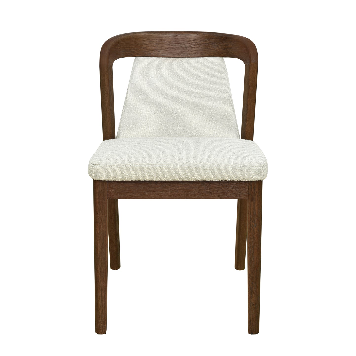 Upholstered Backrest Armless Dining Chairs (Walnut+Camel) image 2