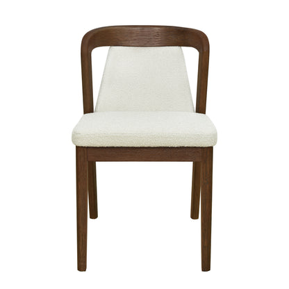 Upholstered Backrest Armless Dining Chairs (Walnut+Camel) image 2