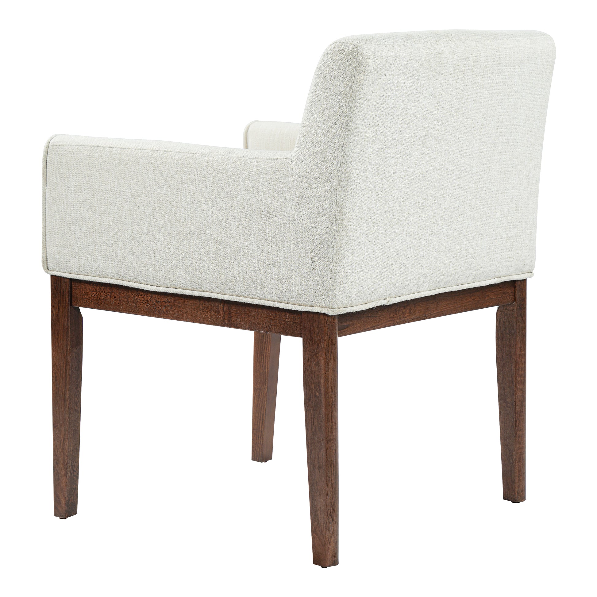 Modern Upholstered Dining Chair with Arms, Rubber Wood leg, Fabric & Foam Padded Seat for Kitchen, Dining Room, Living Room(Set of 2),Brown+Beige image 9