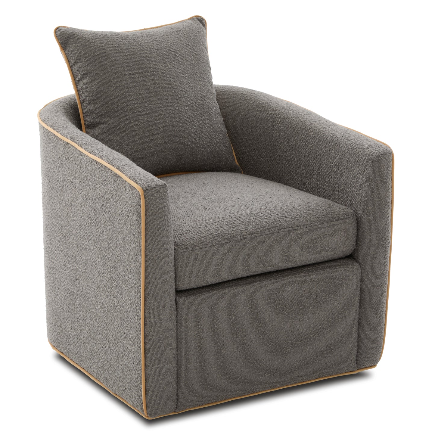 Swivel Accent Chair Upholstered Club Chair Barrel Sofa Chair for Living Room, Reading Corner, and Small Spaces, Light Grey image 8