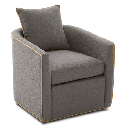 Swivel Accent Chair Upholstered Club Chair Barrel Sofa Chair for Living Room, Reading Corner, and Small Spaces, Light Grey image 8