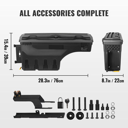 Truck Bed Storage Box, Lockable with Password Padlock, 6.6 Gal/25 L ABS Wheel Well Tool Box, Waterproof and Durable, Compatible with Ford F-150 2015-2021, Drivers Side (Left) image 7
