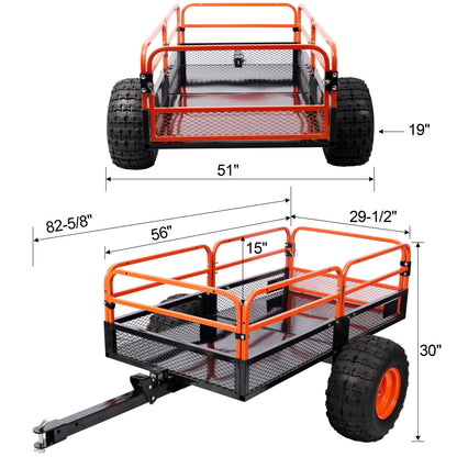 Heavy-Duty Tow-Behind Dump Cart 1500 lbs Load Capacity for ATV UTV Lawn Mower Tractor Yard Garden Farm Hauling image 12