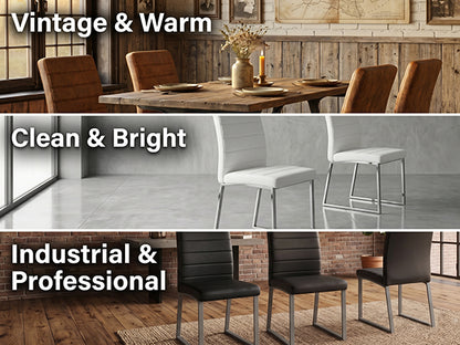 2-Pack - Premium PU office/dining chairs with high-density foam, sturdy iron legs (spray paint), multiple colors. Easy assembly image 12