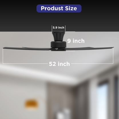 52 inch Ceiling Fans with Lights, Large Air Volume Ceiling Fans with Reversible Quiet DC Motor and Remote, 5X-W5 image 6