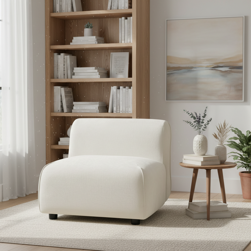 Modern Curved Upholstered Accent Chair – Curved Plush Design for Living Room & Bedroom image 1