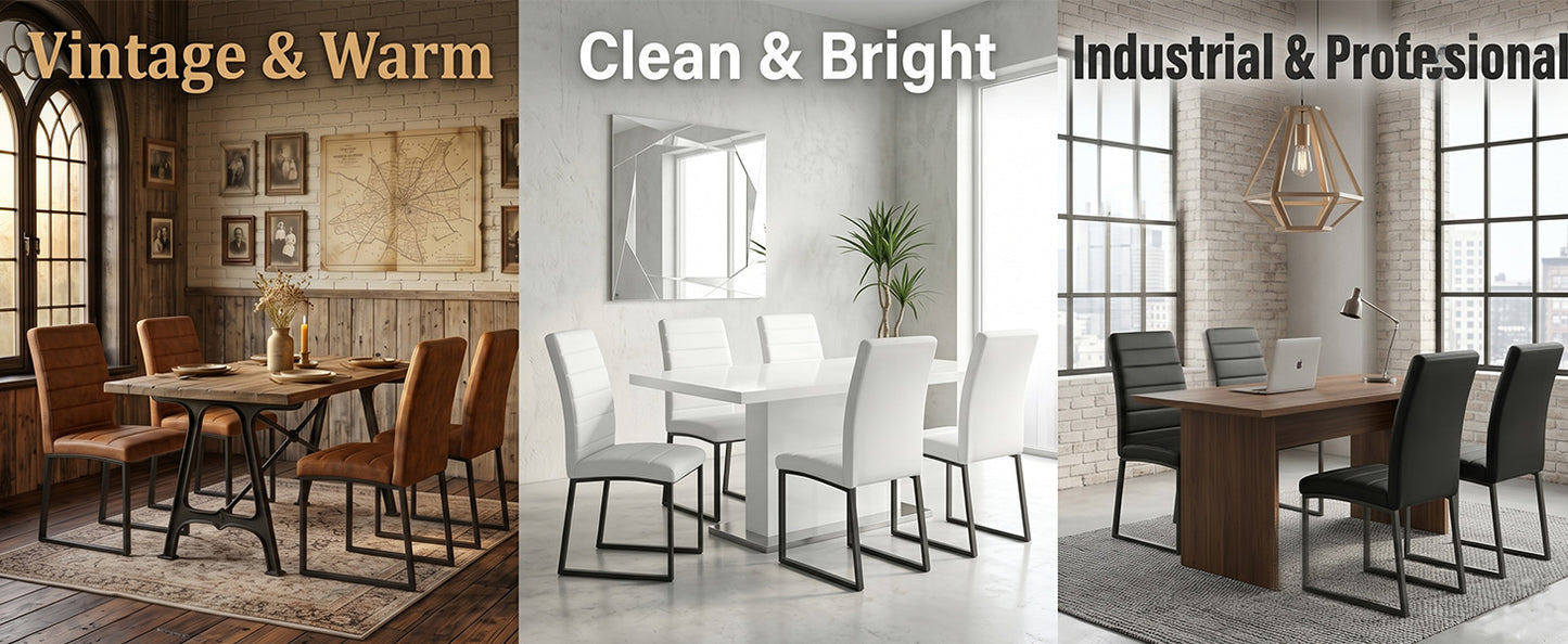 2-Pack - Premium PU office/dining chairs with high-density foam, sturdy iron legs (spray paint), multiple colors. Easy assembly image 4