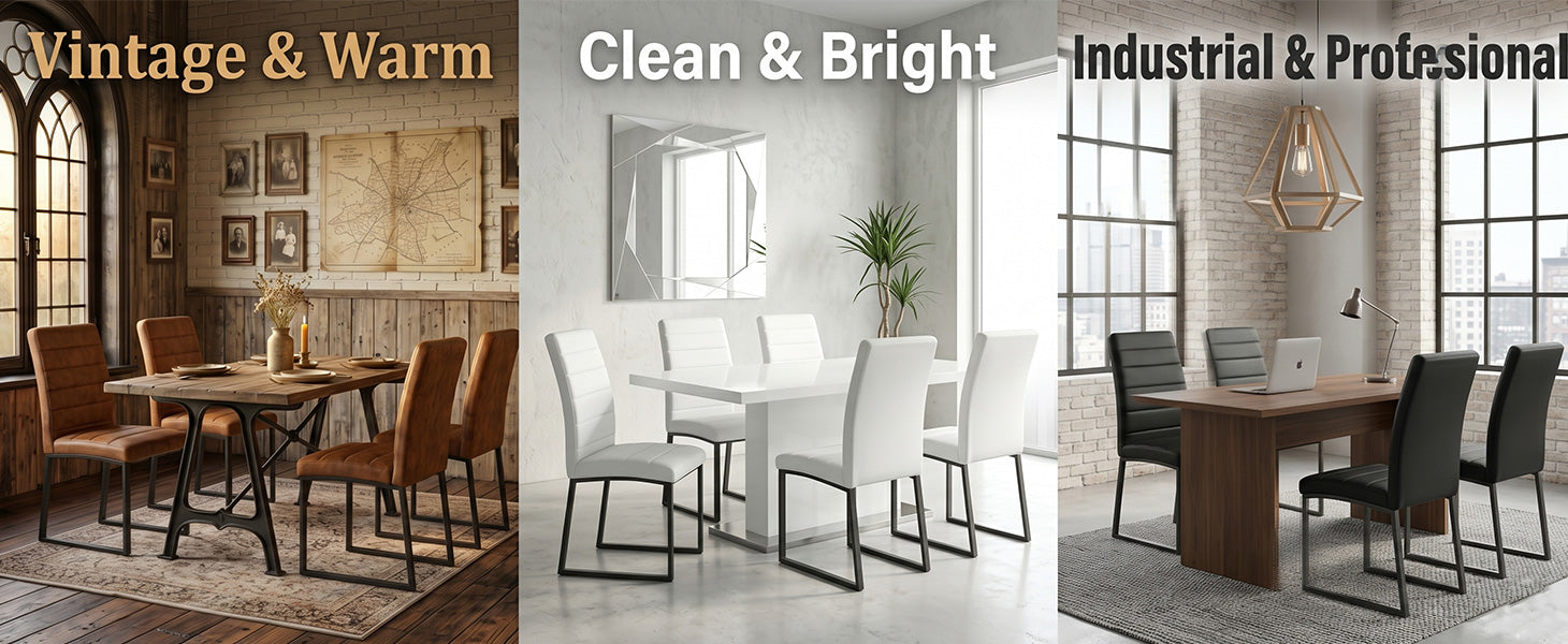 2-Pack - Premium PU office/dining chairs with high-density foam, sturdy iron legs (spray paint), multiple colors. Easy assembly image 4