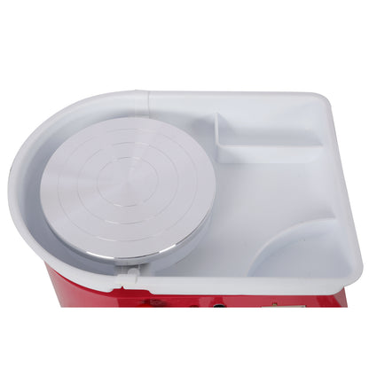 10 Inch Electric Pottery Wheel, Ceramic Clay Machine with Foot Pedal & Detachable Basin, 60-300RPM Adjustable Speed,Complete DIY Pottery Tools for Adults & Beginners, Art Craft Making,Pink Color image 11
