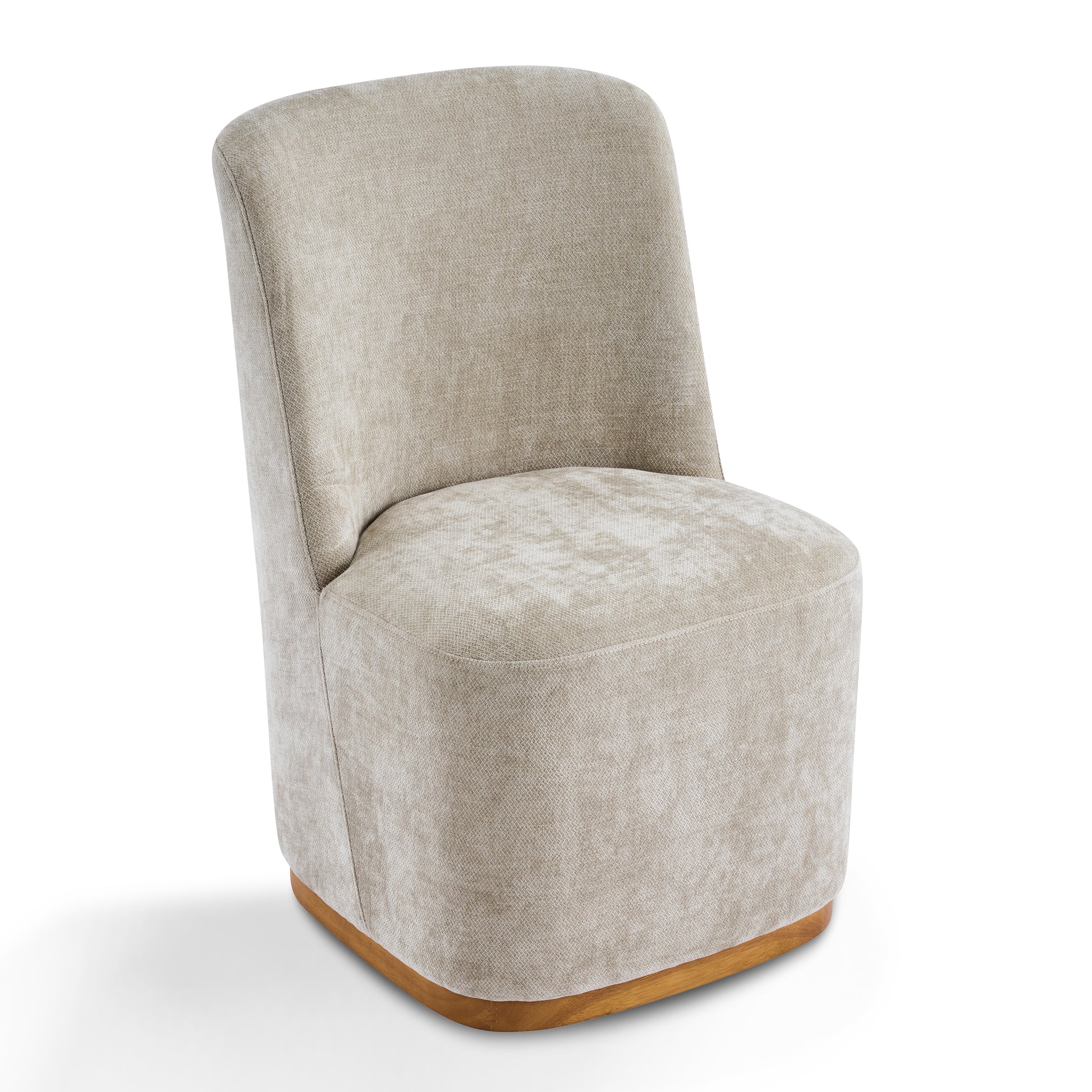 Indoor Dining Chair Set of 2, Modern Upholstered Fabric Chair with Sturdy Rubber Wood Frame, 300lbs Capacity, Creamy Oatmeal Design, Comfortable Seating for Dining Room/Living Area image 6