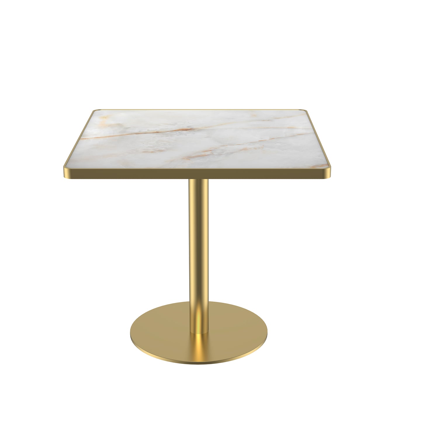 31.5" Square Modern Tulip Dining Table, Sintered Stone Tabletop with Luxury Faux Marble Print, Stainless Steel Bracket Base, Scratch & Wear Resistant, Waterproof Surface, Ideal for Indoor & Outdoor Us image 7