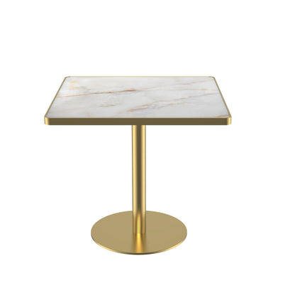 31.5" Square Modern Tulip Dining Table, Sintered Stone Tabletop with Luxury Faux Marble Print, Stainless Steel Bracket Base, Scratch & Wear Resistant, Waterproof Surface, Ideal for Indoor & Outdoor Us image 7