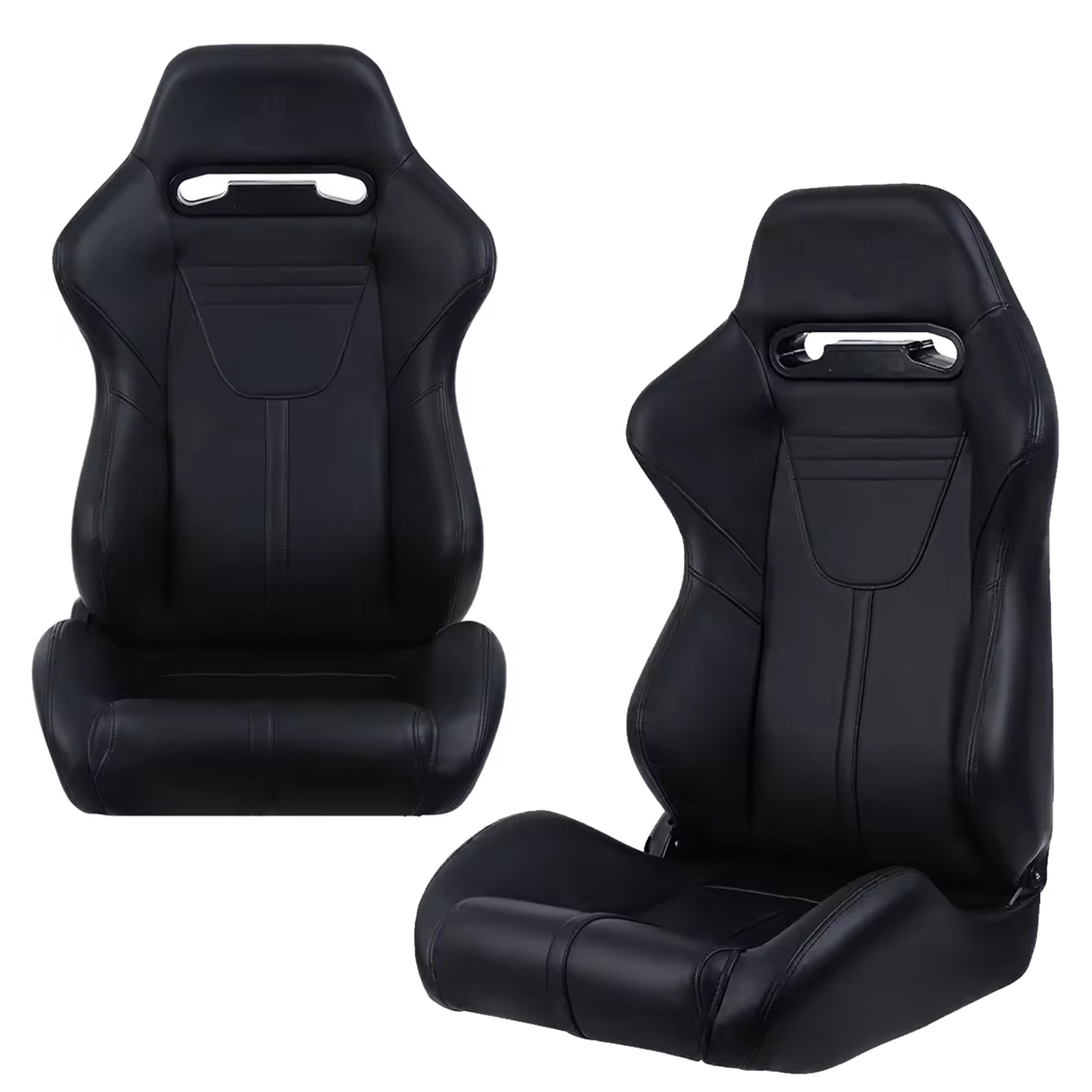 2PC Universal Racing Seats Stitch PVC Leather Reclinable Carbon Look Leather With Adjustor Slider(Not Including Seat Bracket) 1 box of 2 pieces 8010 new image 3