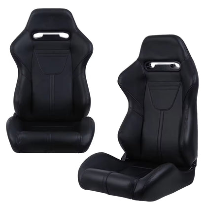 2PC Universal Racing Seats Stitch PVC Leather Reclinable Carbon Look Leather With Adjustor Slider(Not Including Seat Bracket) 1 box of 2 pieces 8010 new image 3