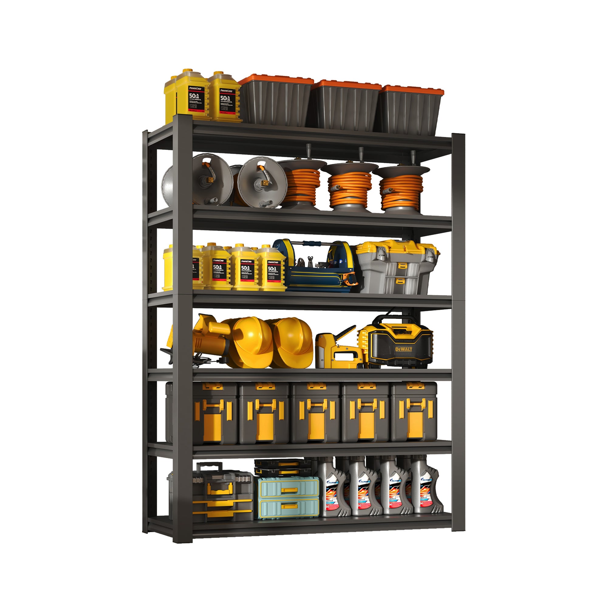 82"H 6 Tier Metal Shelves for Storage Garage Shelving 2400LBS Heavy Duty Storage Shelves Adjustable Garage Shelf Industrial Shelving Unit Storage Utility Rack,48"W*18"D*82"H,Black image 1