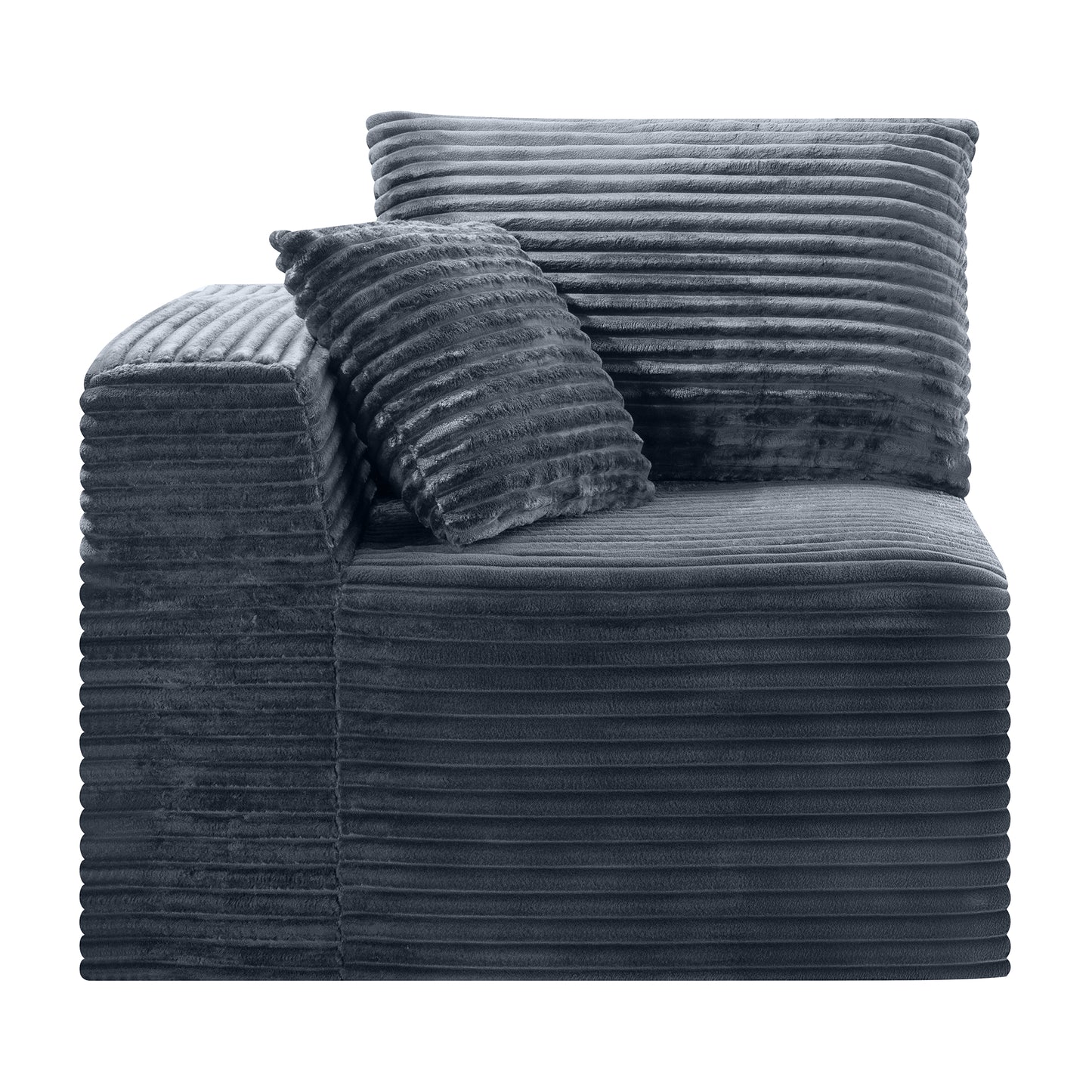 Gray Corduroy Modular Compression Sofa, Legless Floor-Hugging Armless Accent Chair for Living Room Bedroom image 7