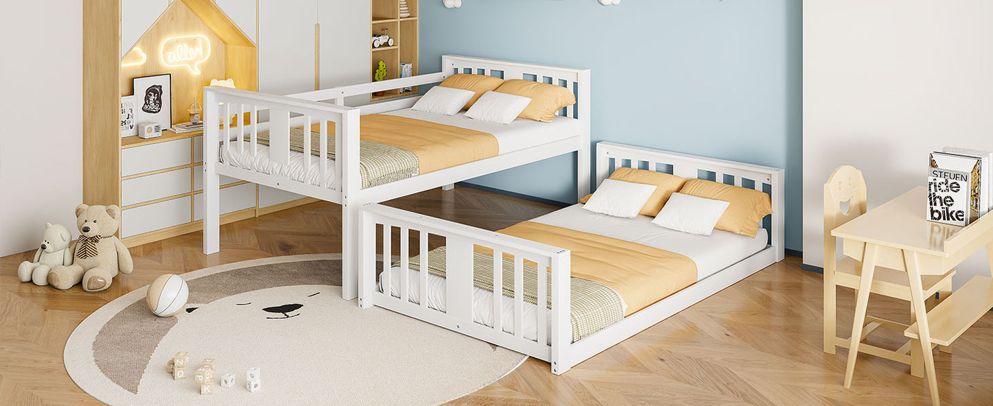 Twin Over Twin Bunk Bed with Ladder, White (Old SKU:N708P242163K) image 9
