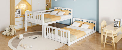 Twin Over Twin Bunk Bed with Ladder, White (Old SKU:N708P242163K) image 9
