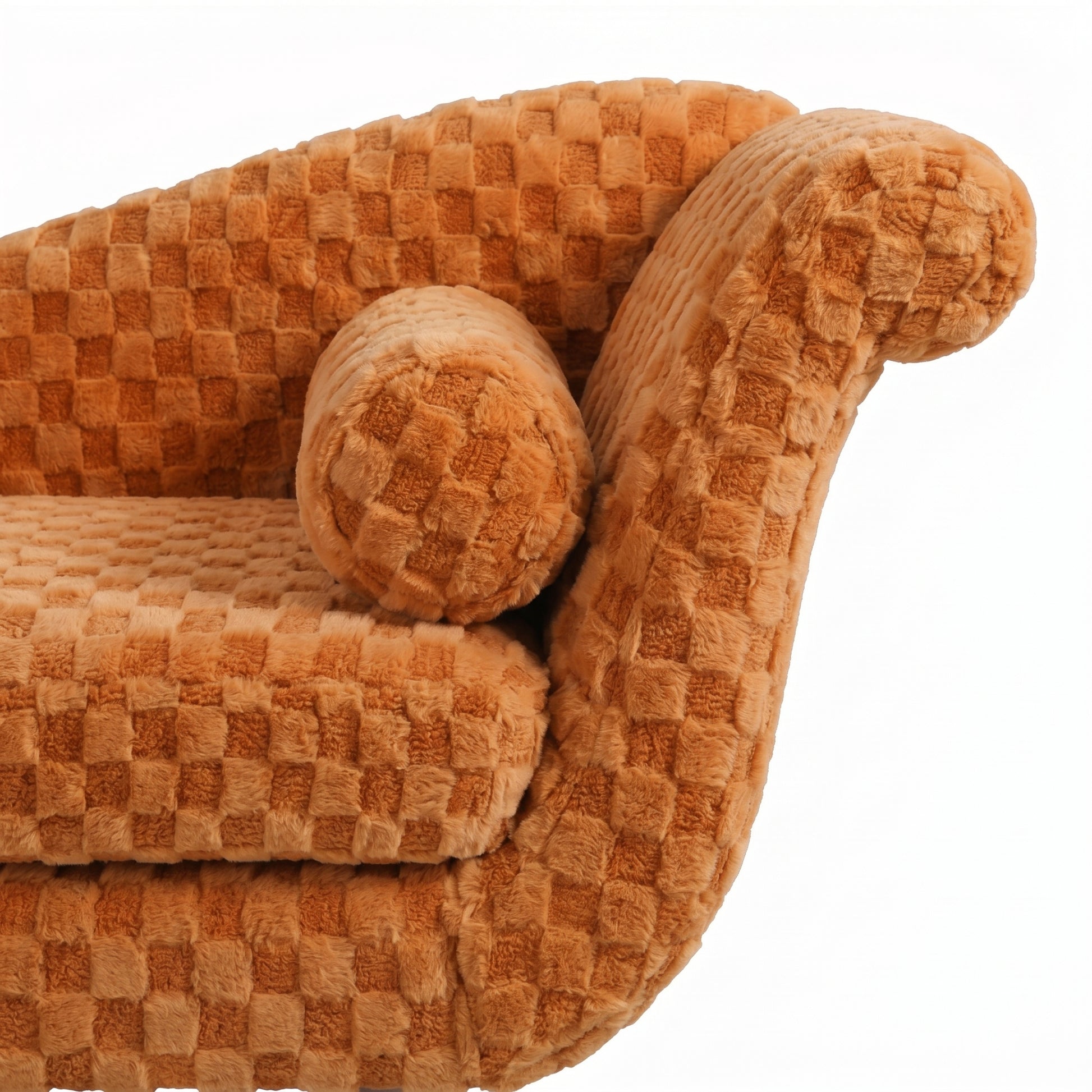 Classic diamond pattern fabric paired with elegant scroll arms, delivering great comfort and timeless style. image 6