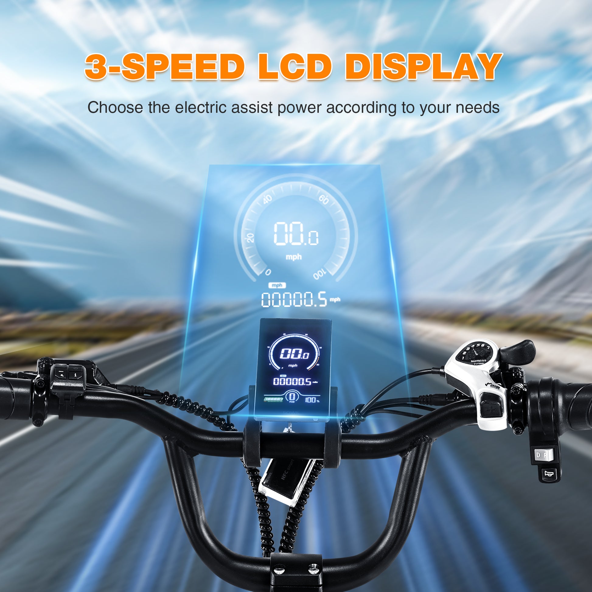 Electric Tricycle for Adults, 500W48V Folding Electric Trike, 20"x4.0"Fat Tire 3 Wheel Ebike,Step-Thru Aluminum Frame with Push-Button Reverse, Large Basket for Women Men image 5