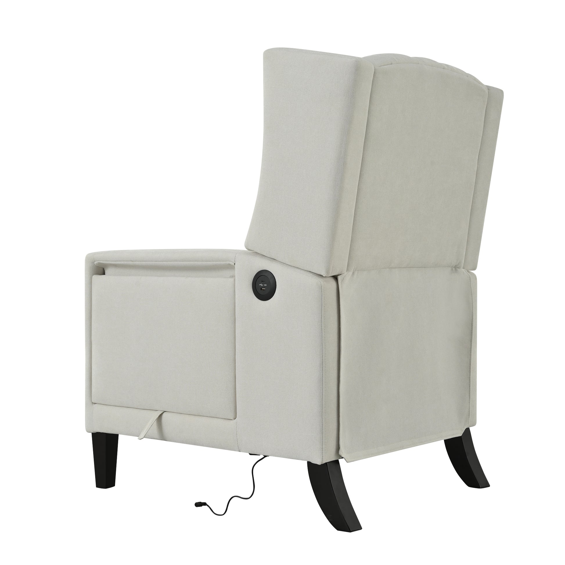 Manual Adjustable WingBack Recliner Chair. with Foldable Side Table, USB Charging ports,Modern Comfy PushBack Reclining Chairs for Living Room, Bedroom,Dorm, Office image 12