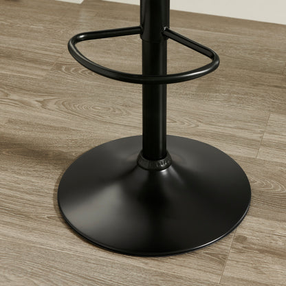 Kovyn Contemporary Adjustable Barstool with Faux Leather Swivel Seats, Set of 2, Blue image 9