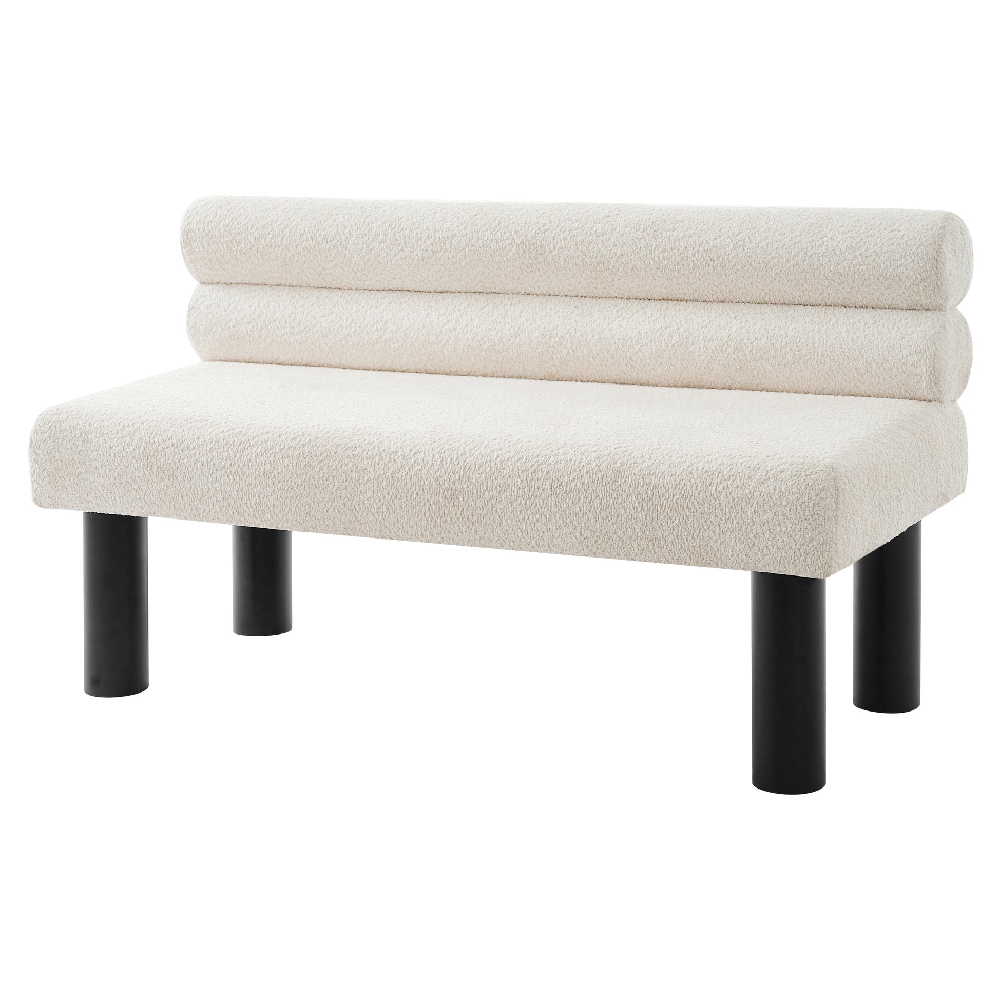 Upholstered Dining Bench, End of Bed, Entryway Bench, Ottoman for Dining Room, Bedroom, Living Room, Rubber Wood Leg 300 LBS Support, Beige image 6