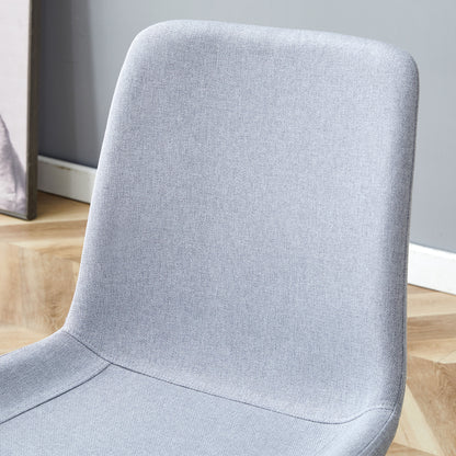 Comfortable Linen-Cotton Dining Chair Set - Six Pieces in Light Gray.Integrated Seat and Backrest,Linen-Cotton Material,Curved Widened Cushion Design For More Comfort. image 6