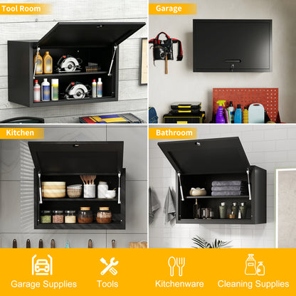 Heavy Duty Metal Wall Mounted Tool Storage Cabinet Steel Metal,Garage Storage Cabinet for Garage,Workshop,Basement,Kitchen,Assembly Required image 6