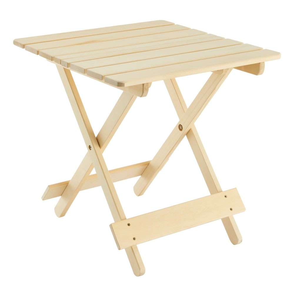 Portable Folding Square Table - Solid Wood Outdoor Patio Table