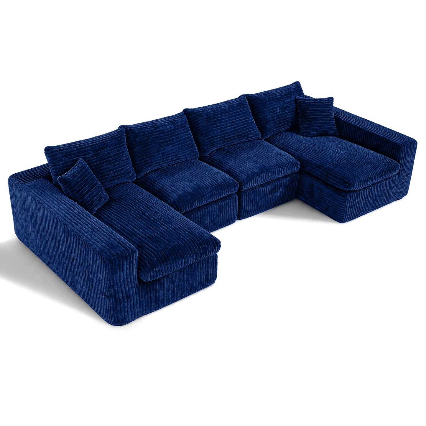 Modular Sectional Cloud Couch for Living Room - 130" Modular U Shaped Sectional Couch, No Assembly Compression Sofas, Comfy Floor Sofa with Memory Foam,Blue image 11