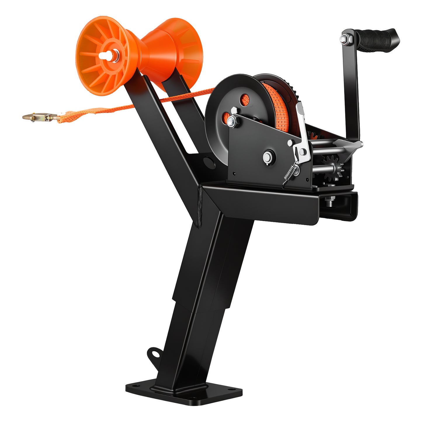Boat Trailer Winch Stand with Roller, 3500 lbs, 20ft Orange Polyester Strap, Boat Winch Mount, for 2-3 Inches W x 3-4 Inches H Trailer Tongue, Fit for Jet Ski, Sailboat, Speedboat image 12