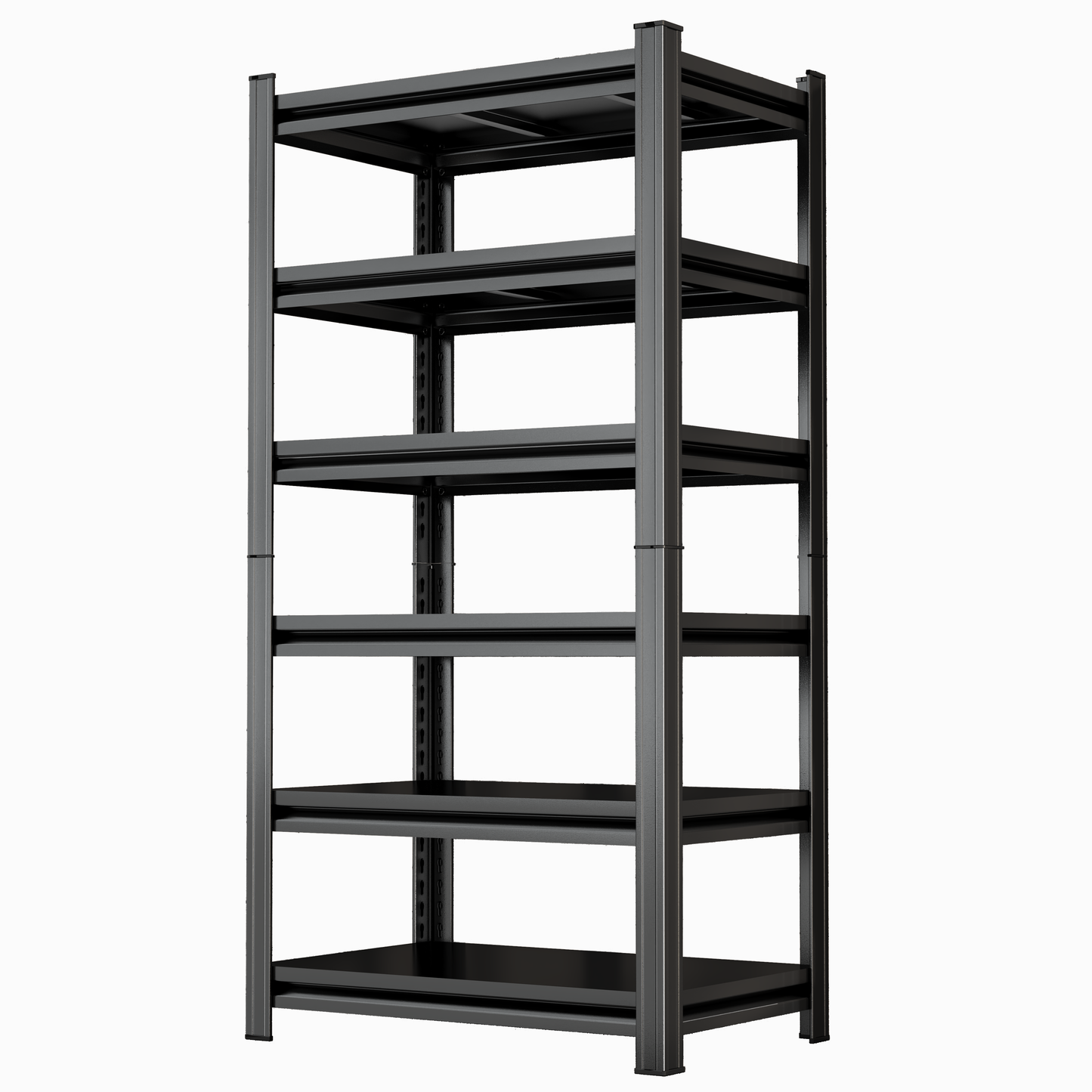 6-Tier Metal Storage Rack, 82"H Garage Shelving, Adjustable Shelves & Reinforced Double-Layer Uprights, Black, Assembly Required image 1