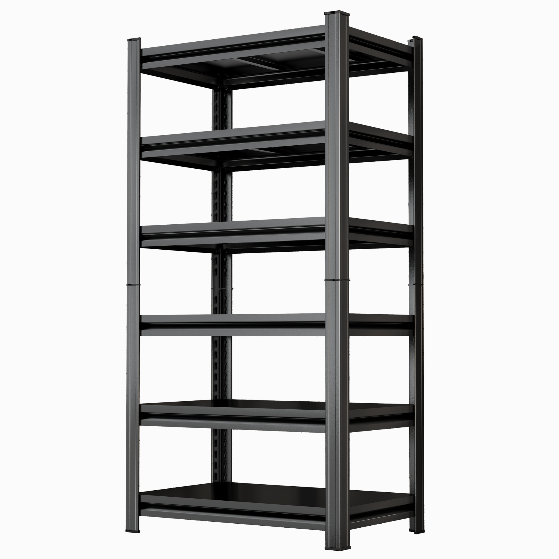 6-Tier Metal Storage Rack, 82"H Garage Shelving, Adjustable Shelves & Reinforced Double-Layer Uprights, Black, Assembly Required image 1