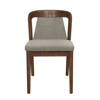 Upholstered Backrest Armless Dining Chairs (Walnut+Light Brown) image 2