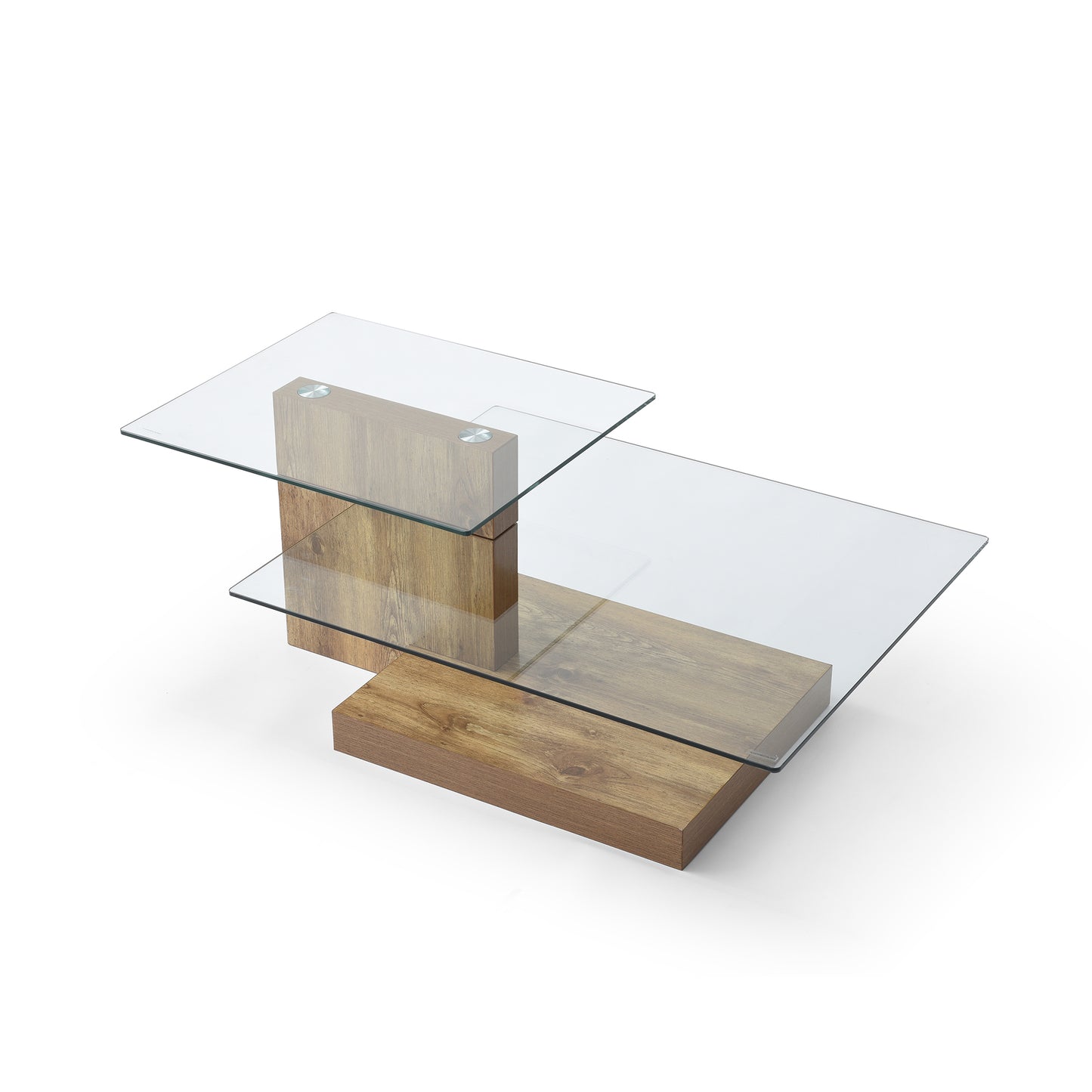 Glass Coffee Tables for Living Room Coffee Tables Modern 3 Tier Z shape Table Circle Coffee Table for Home Office image 2