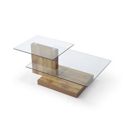 Glass Coffee Tables for Living Room Coffee Tables Modern 3 Tier Z shape Table Circle Coffee Table for Home Office image 2