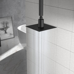 8" Square Rain Shower Head - Ultra-Thin 304 Stainless Steel - Black