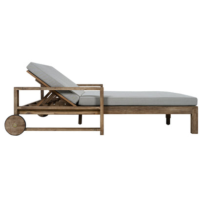 TREXM 1-Piece Farmhouse-styled Wooden Outdoor Sunbed for Ultimate Relaxation Outdoor Daybed Seating 2 People for Poolside, Garden and Backyard (Grey) image 9