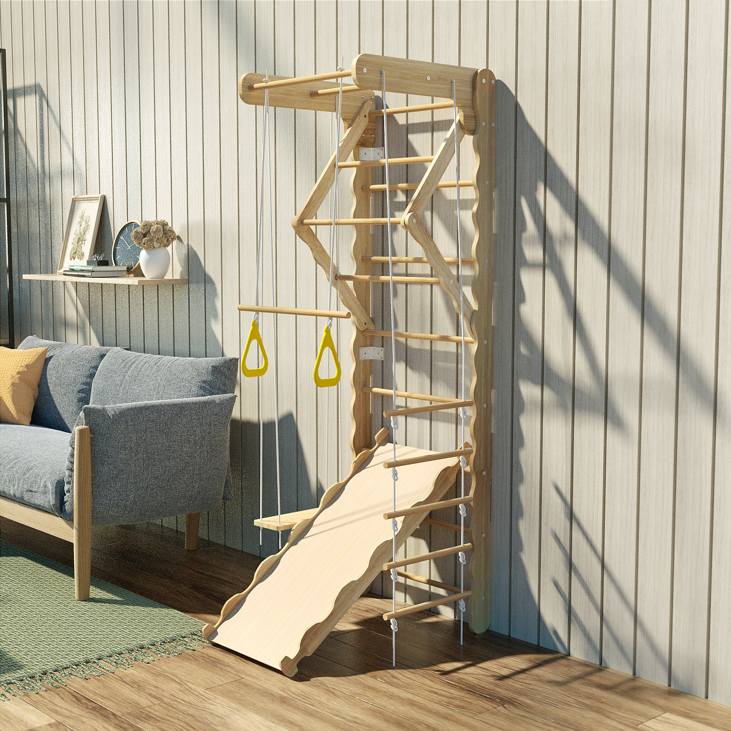 Toddler Climbing Toys Indoor Kids Pikler Triangle Set Foldable Indoor Ladder Climbing Gym Climber image 4