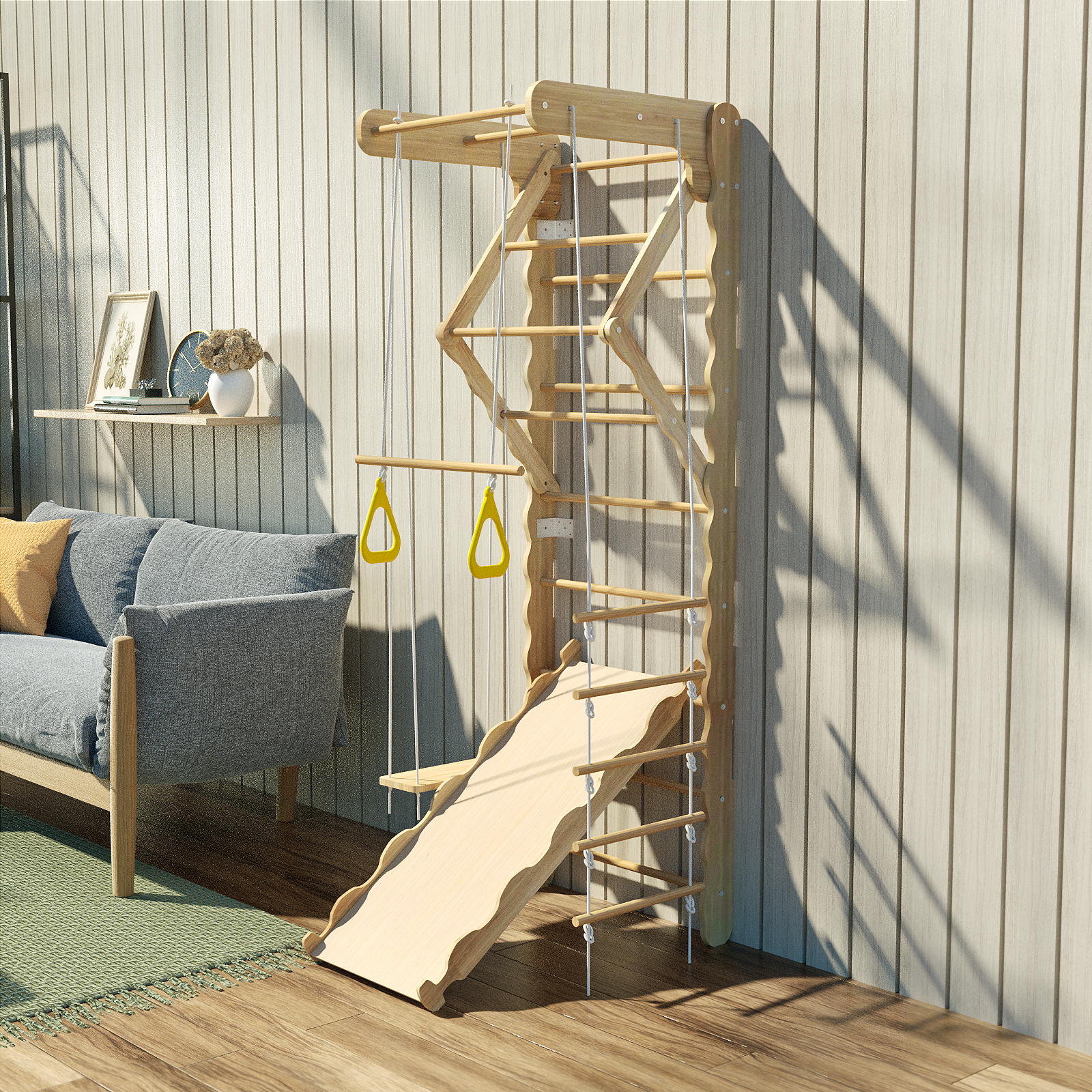 Toddler Climbing Toys Indoor Kids Pikler Triangle Set Foldable Indoor Ladder Climbing Gym Climber image 4