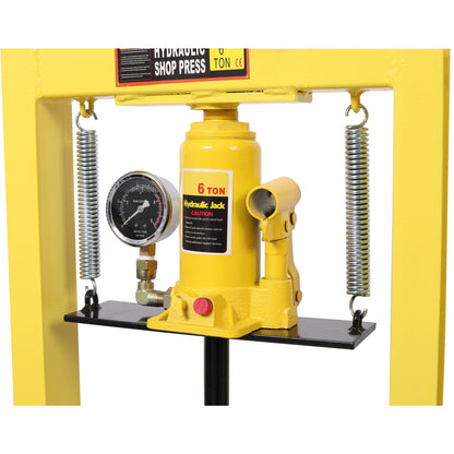 6Ton Bottle Jack Shop Press with Gauge, Bend, Straighten, or Press Parts, Install Bearings, U-Joints, Bushings, Ball Joints, and Pulleys,Yellow image 10