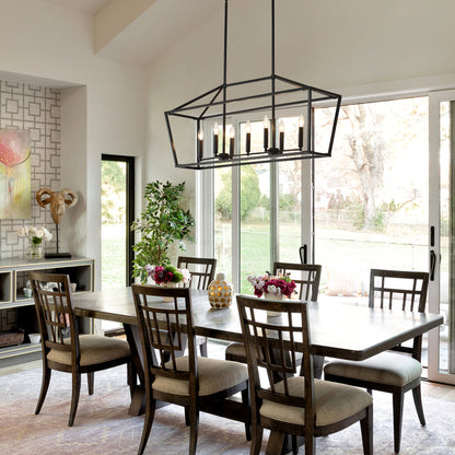 7-Light Farmhouse Kitchen Island Lighting,5 Light Industrial Linear Chandelier for Dining Room Metal Matte Black Finish Hanging Pendant Light Fixture for Bedroom Living Room Hallway Conference Room image 3